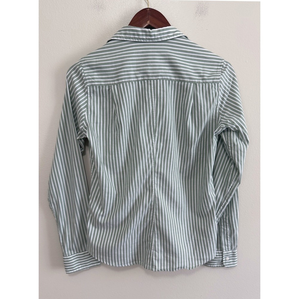 Frank & Eileen Barry Stripe Tailored Green White Button Down Shirt Cotton SZ XS - Picture 8 of 11